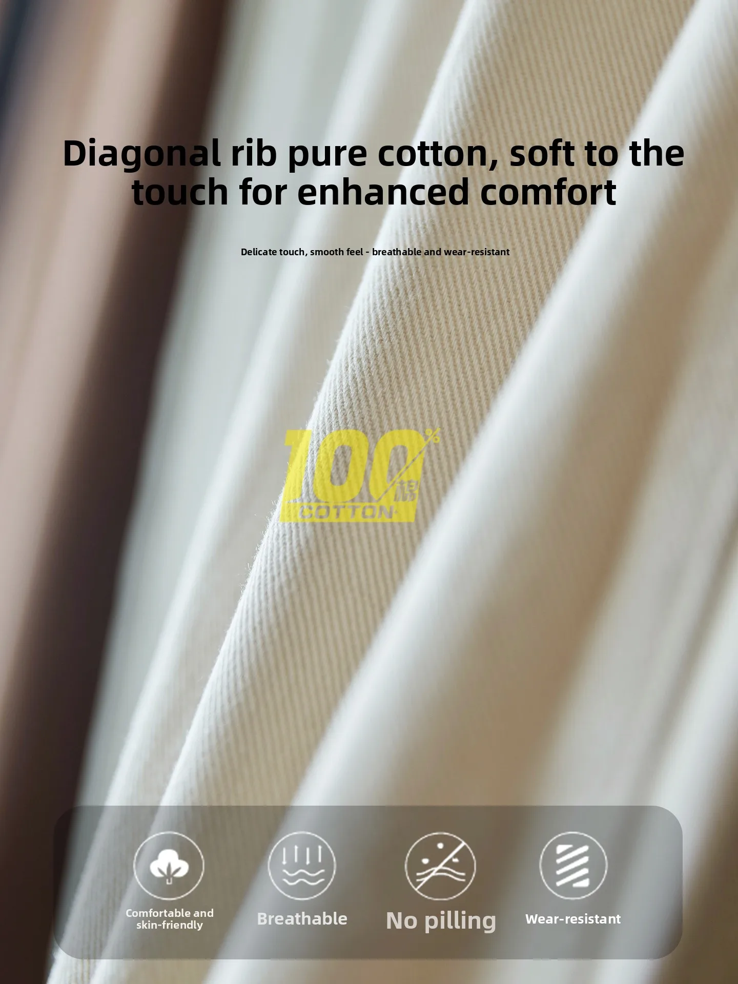 White Cotton Casual Jeans Men's Diagonal Pattern Straight Leg Long Pants Large Size Versatile Comfortable Autumn New Arrival