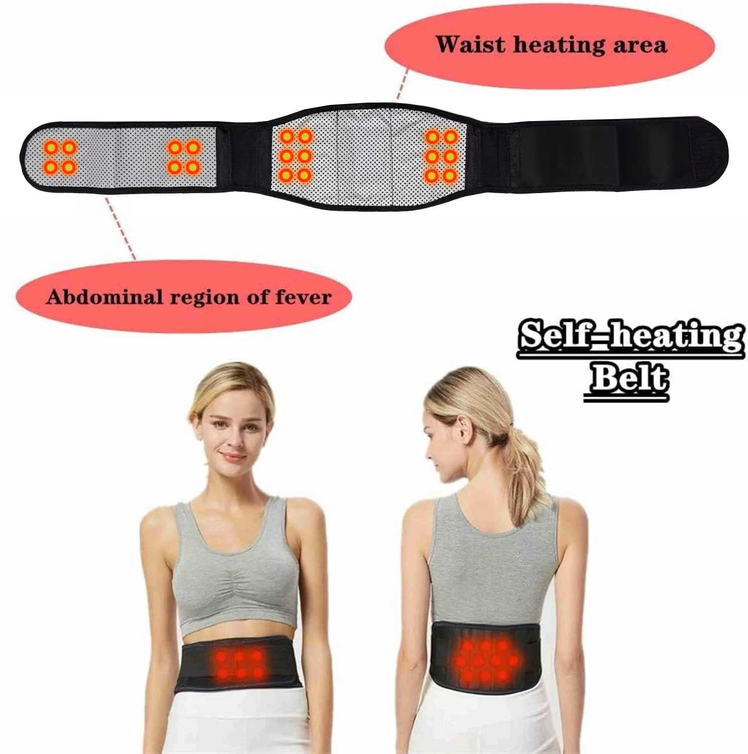 جديد قابل للتعديل الخصر التورمالين الذاتي التدفئة العلاج المغناطيسي الظهر الخصر حزام داعم قطني هدفين تدليك الفرقة الرعاية الصحية #4