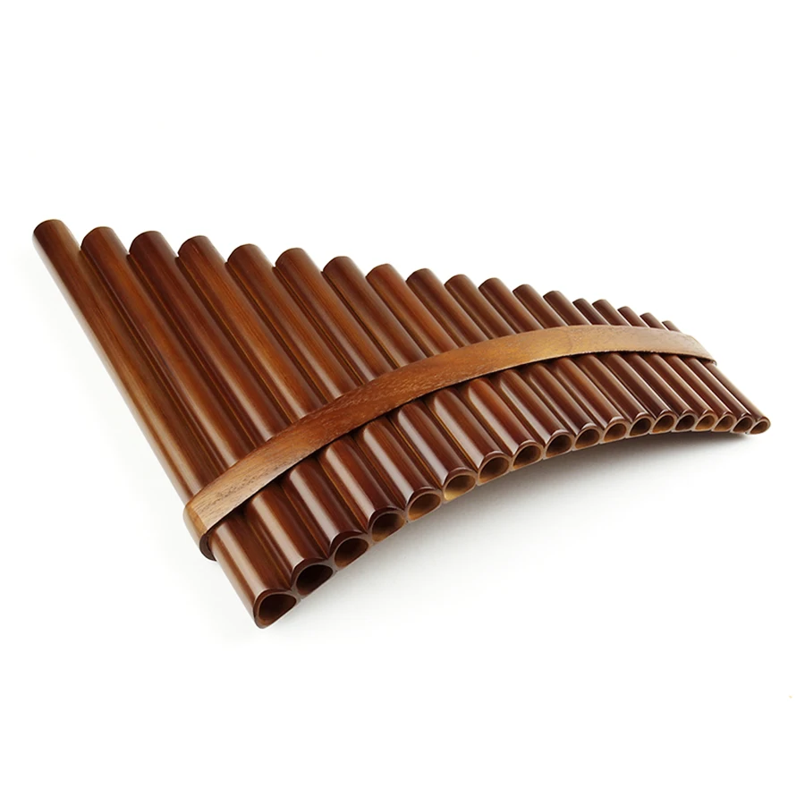 18 Pipes Bamboo Made Pan flute Brown Pan Flute F Key  Pan Pipes Windwood Traditional Musical Instrument