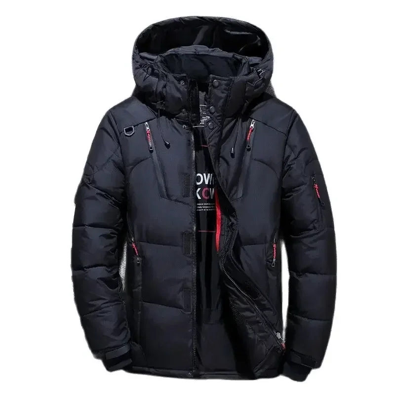 

White Duck Down Parkas Men's Thick Warm Snow Parkas Men -20 Degree Winter Jacket Overcoat Windbreaker Hooded Parkas Coat Hombre