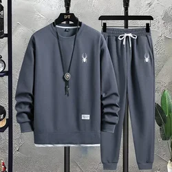 2024 Men's Tracksuit 2 Piece Waffle Hoodie Sweatsuits Sets Athletic Jogging Suits with Pocket Spring Autumn Casual Sports Suit