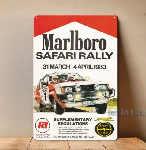 1p,Safari Rally 1983 Car Metal Poster - Collectable Tin Sign - Size:8x12inch