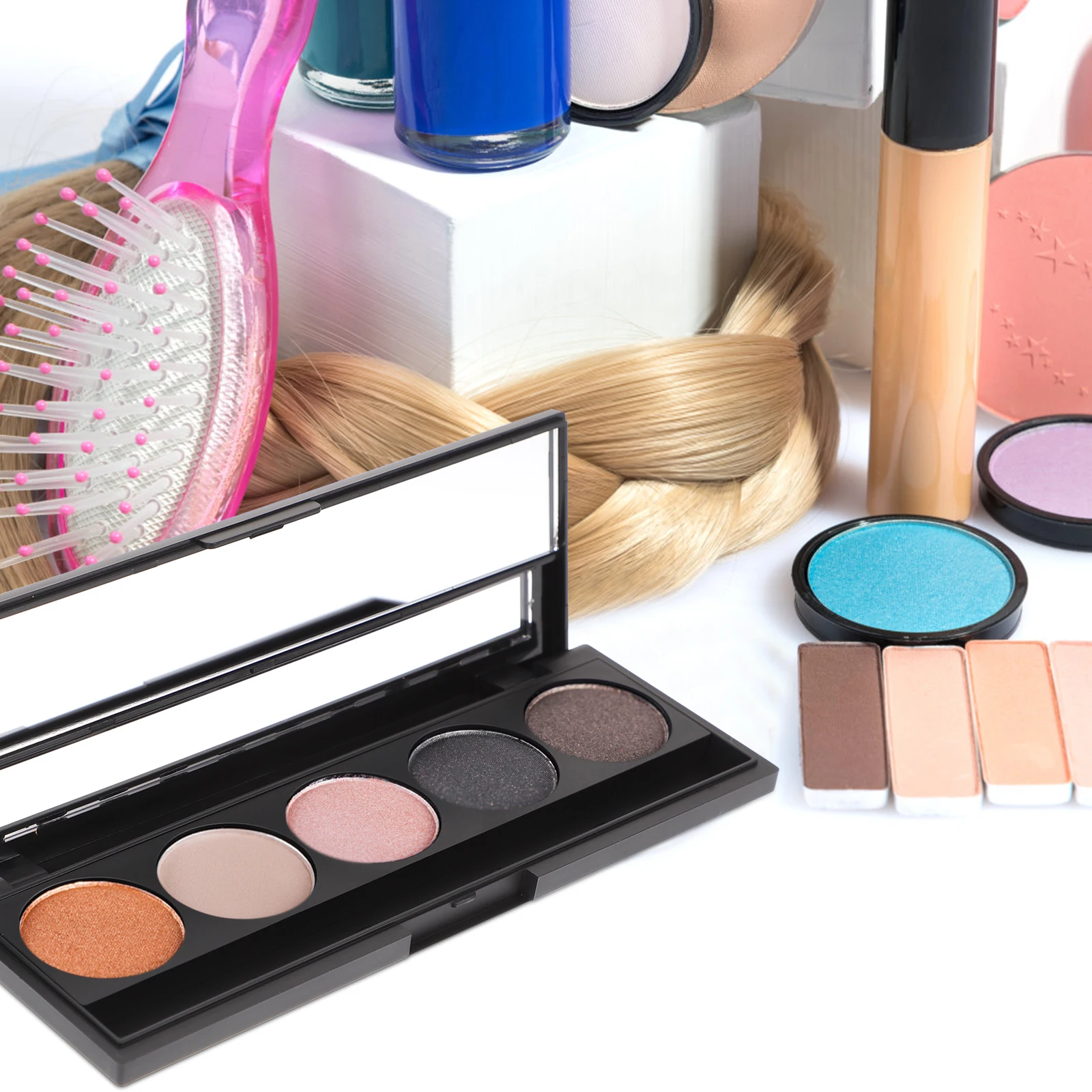 

2Pcs Eyeshadow Box Empty Cases Containers Palette Packaging 5Colors DIY Cosmetics Organizer Large Capacity Practical Use Durable