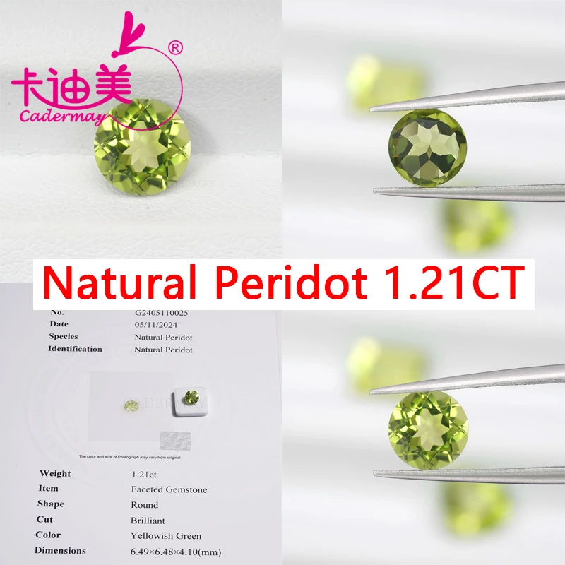 

Round Cut Natural Peridot Stone Loose Stone Gemstones With GRC Certificate For Wedding Fine Jewelry Making