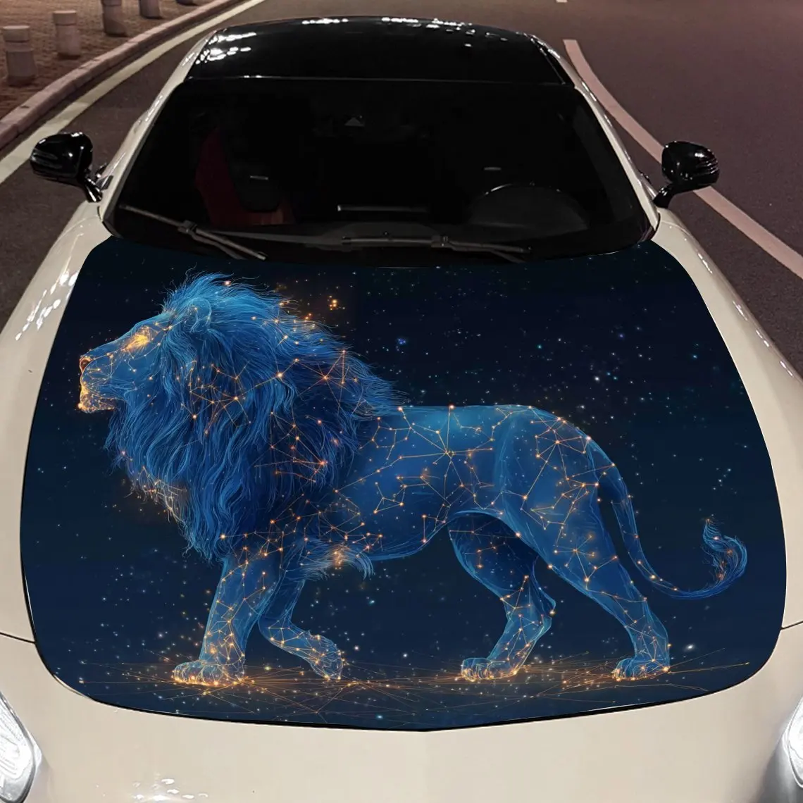 

Constellation Leo Car hood packaging sticker, PVC material, self-adhesive waterproof, anti-slip paint, car exterior decoration a