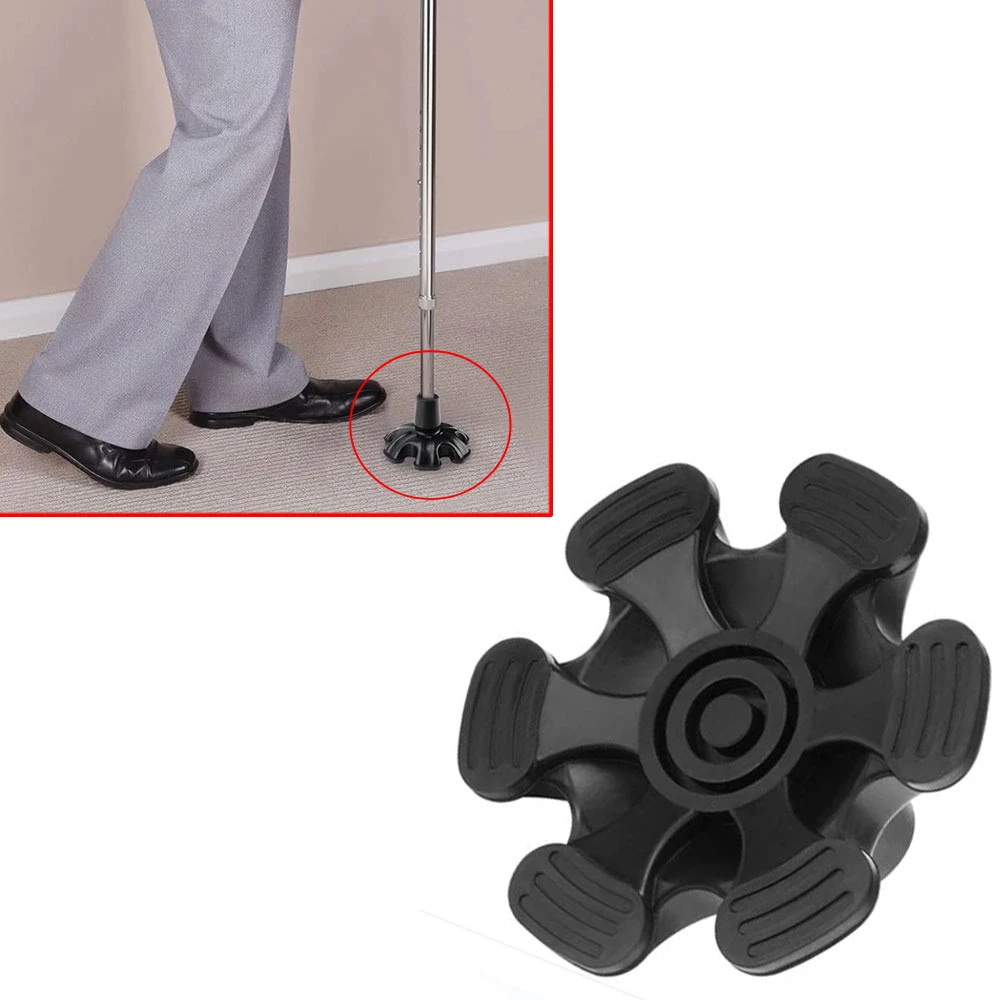 

Насадки для трости, сменная подушечка для ног, черная, 19 мм/22 мм, сверхпрочная резина, самостоящаяся, 6 опорных ножек, основа для трости, палочек