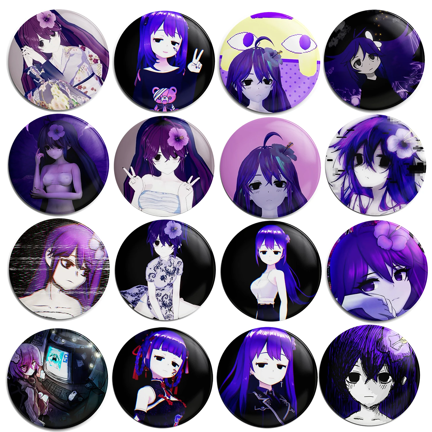 Sewerslvt Purple Cartoon Schizofrenia Cartoon Soft Button Lapel Anime Pin Brooch Jewelry Decoration Gift 58mm