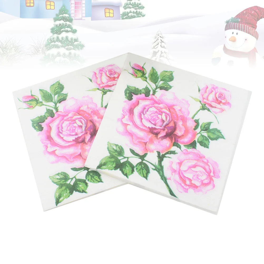 

20 Sheets Paper Napkins for Decoupage Disposable Decorated Colored Wedding Dining Room Table Party Printed Printing