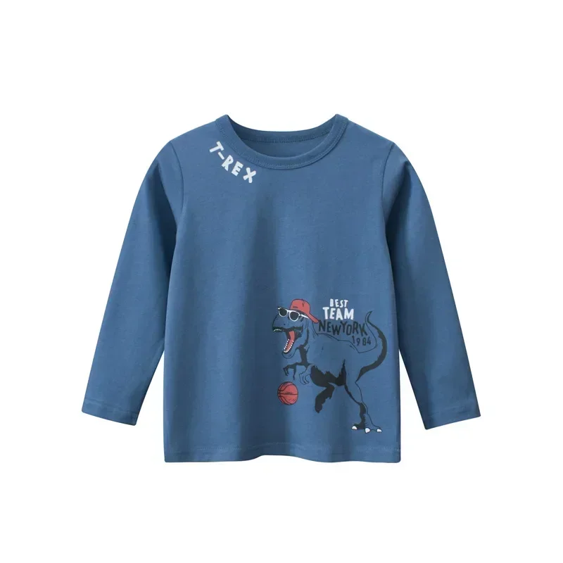 Children's clothing autumn new product children's long sleeved T-shirt men's base shirt dinosaur baby base shirt