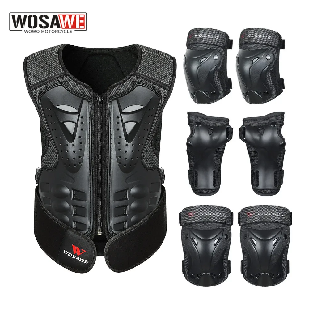 WOSAWE Kids Motorcycle Armor Vest Scooter Back Bandage Bike Bicycle Sports Protective Gear MTB Snowboard Ski Body Protection