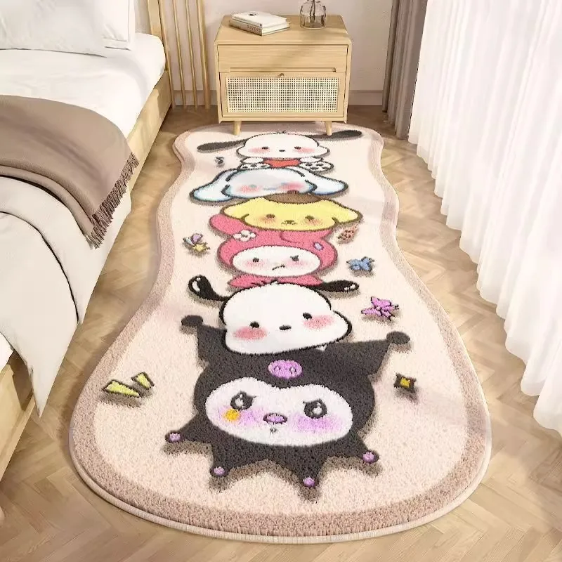 Disney Anime Stitch Plush Home Rug Mickey Mouse Kuromi Living Room Kitchen Non Slip Carpet Bedside Decorative Floor Mat