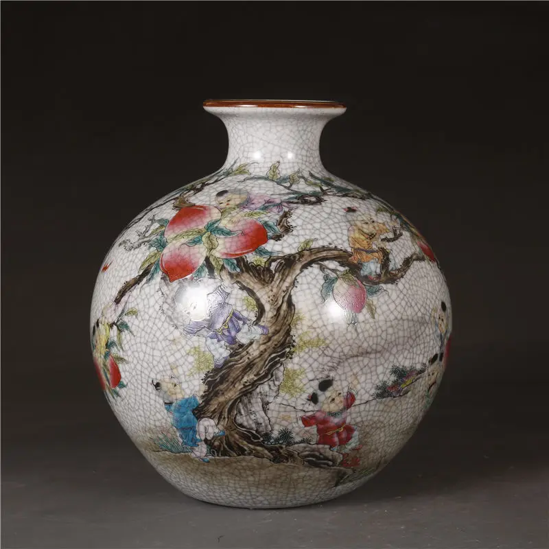 xx-Chinese Qing Dynasty Blue And White Antique Porcelain Jiangnan Water Town Pattern Ceramic Vase Home Bookcase Furnishing Decor