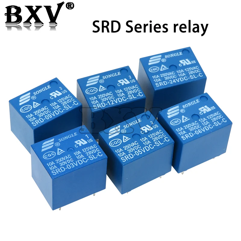 5PCS/LOT Relay SRD-03 05 09 06 24 12VDC-SL-C 5PINS 3V 5V 9V 6V 24V 12V High-quality SRD-03VDC-SL-C SRD-05VDC-SL-C SRD-09VDC-SL-C