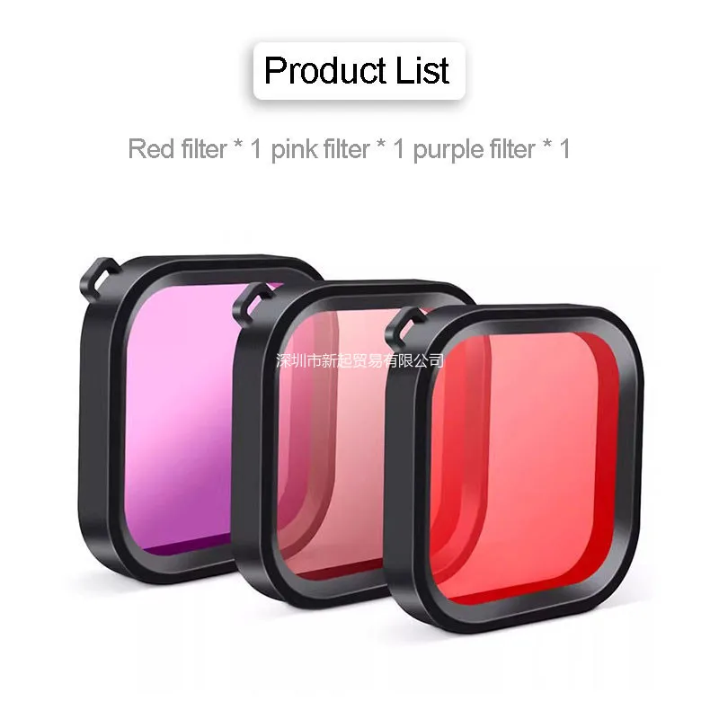 （not used for original）For GoPro Hero 12 11 10 9 Camera Waterproof Swimming Filter Red Pink Purple Dive Filter Diving