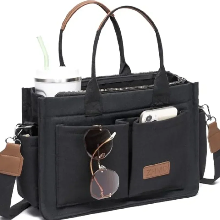 

ZHMO Canvas Tote Bag for Women, Women's Bags Crossbody Bags Work Laptop Tote Bag Large Handbags Purse for Travel Nurse Teacher
