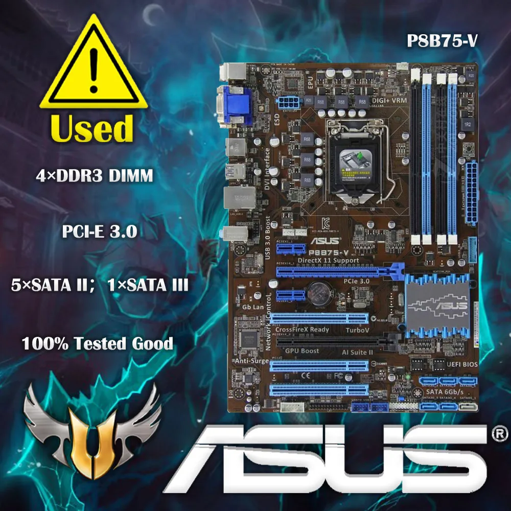 

Asus P8B75-V Desktop Motherboard Intel B75 Socket LGA 1155 i3 i5 i7 DDR3 32G SATA3 USB3.0