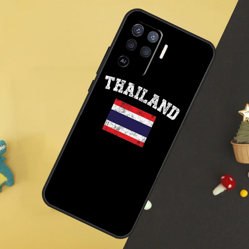 Thailand Flag Map For OPPO A79 A58 A78 A98 A53S A57S A54S A74 A94 A17 A77 A5 A9 A96 A76 A16 A52 A72 A15 Case