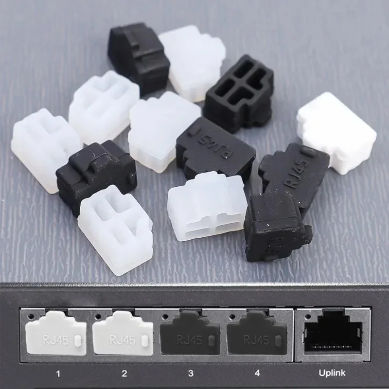 1-10pcs Ethernet Hub Port RJ45 Dustproof Cover Cap Protector Plug for Female Jack Dust Cap Protection Plug for RJ45 Female Jack