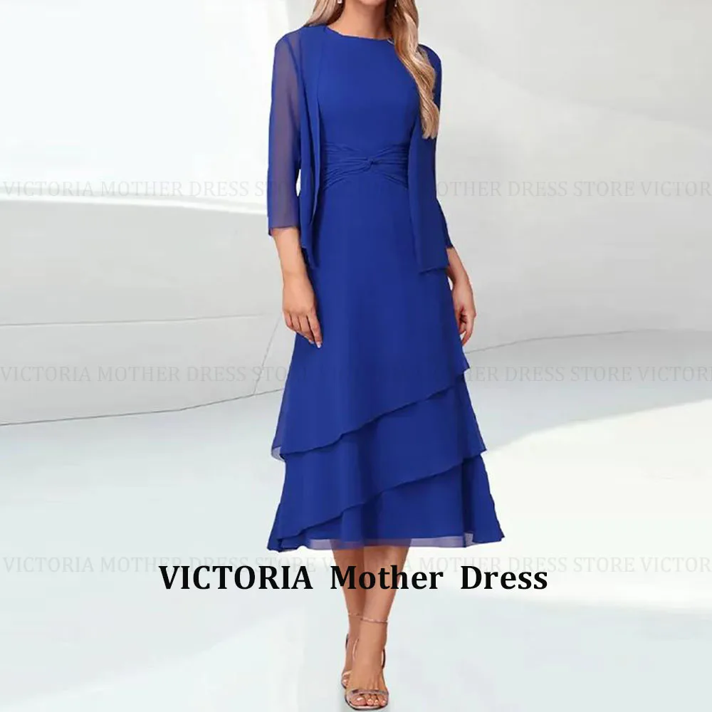 

Элегантные платья VICTORIA для мам невест с жакетом, модель 2026 года, А-силуэт, для официальных мероприятий и свадебных гостей, короткое вечернее платье