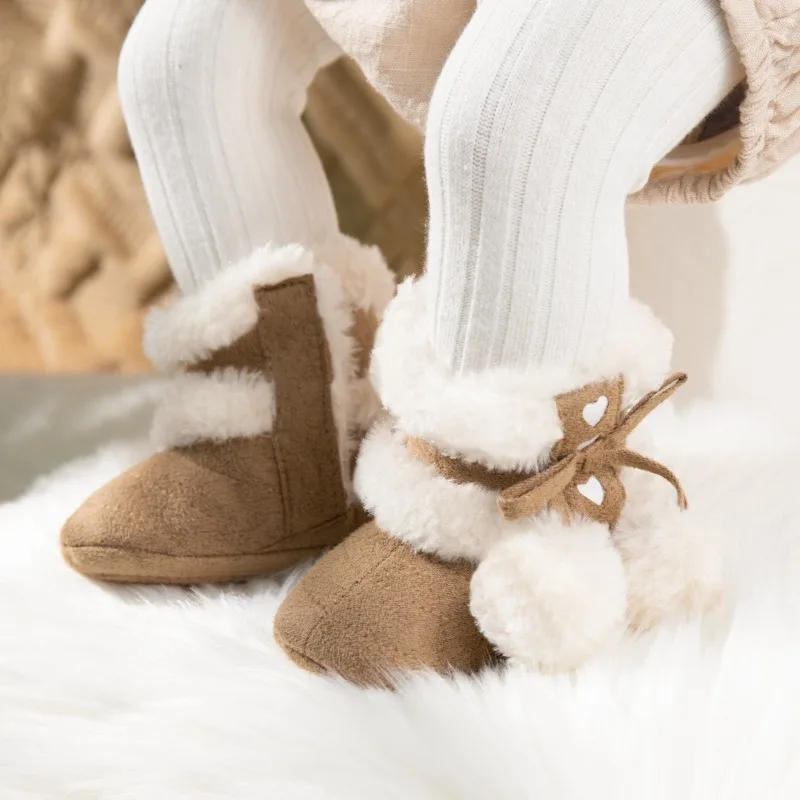 

New Girls Causal Short Boots for Winter Warm Toddlers Fashion Kids Soft Ankle Boots Furry Hairy Hairball Children's Plush Boots