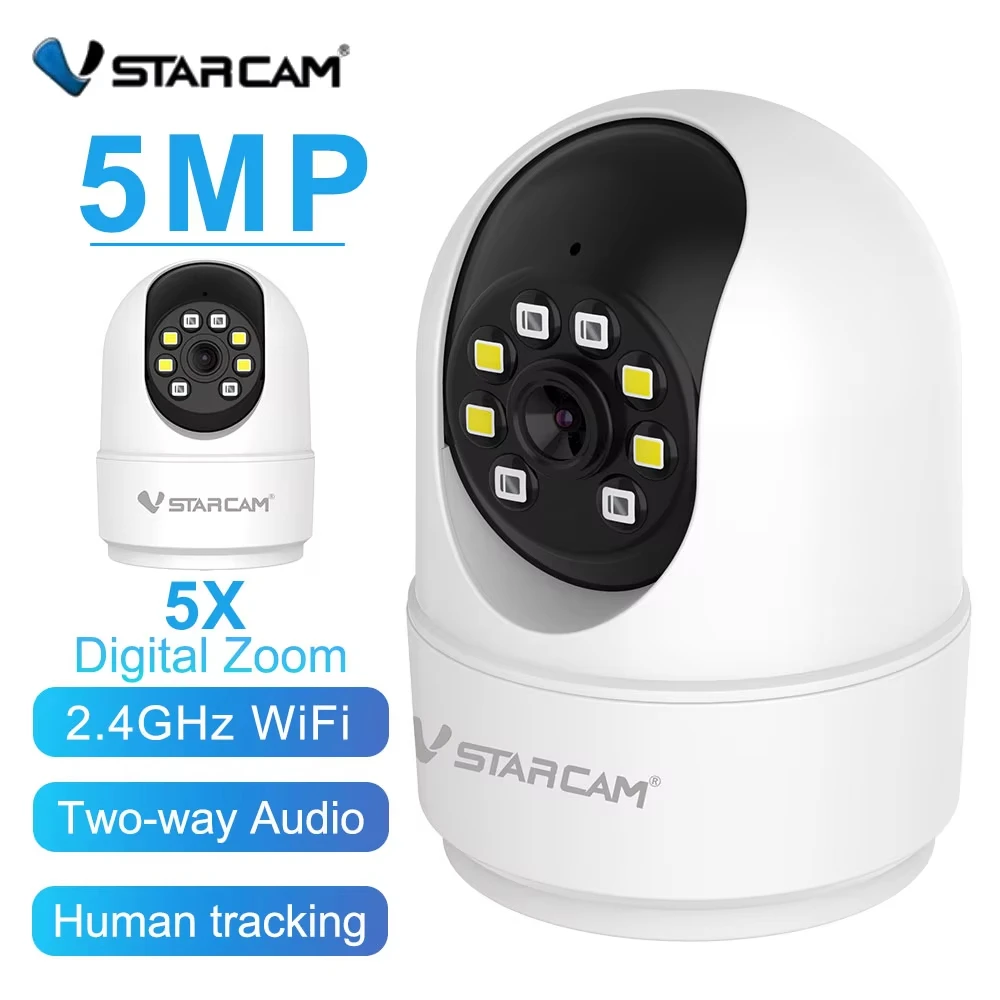 

Камера видеонаблюдения Vstarcam CS49L для дома, 360° ° Цветное ночное видение, двусторонняя аудиосвязь, обнаружение движения, настраиваемая зона обнаружения