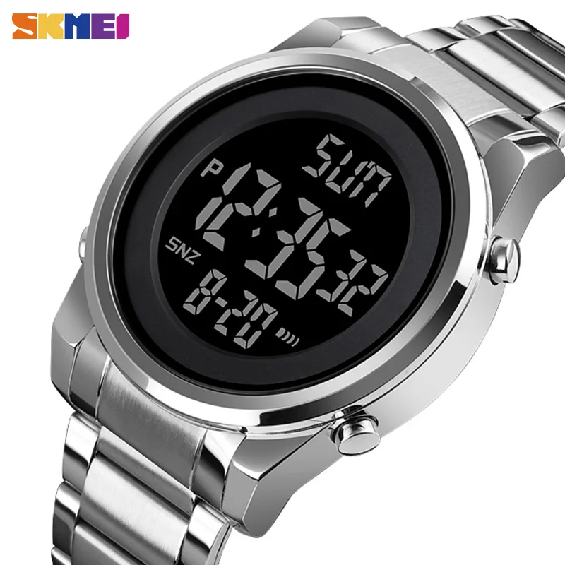 SKMEI Luxury Waterproof Watch for Men Stainless Steel Electronic Sports Digital Mens Wristwatches Man Clock Reloj Masculino 1611