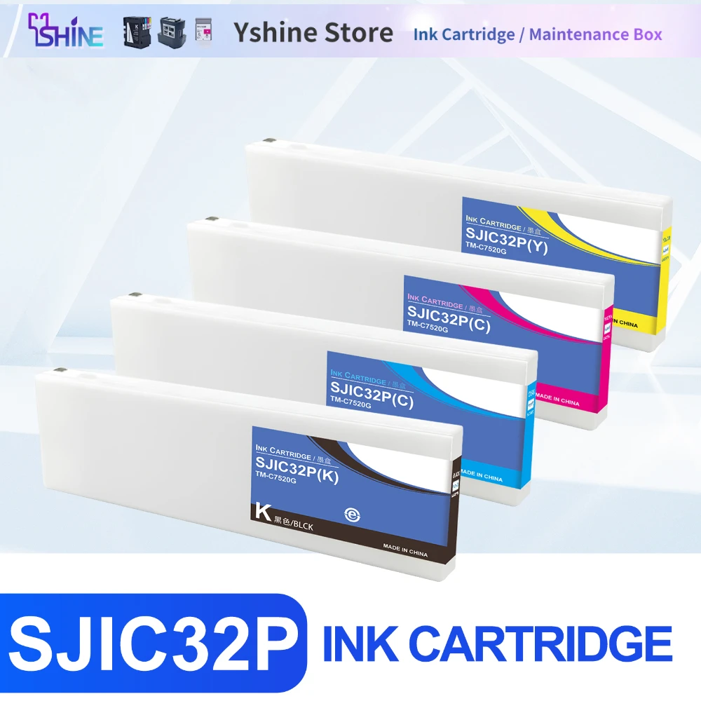 

SJIC32P Compatible Ink for EPSON SJIC 32 4C Pigment Ink for EPN C7500G Label Printer Cartridge 300ML