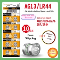 10-50PCS AG13 Button Batteries LR44 SR44 L1154 A76 LR1154 357A Button Cell Battery for Small Electronics,Watch, Calculators, Toy