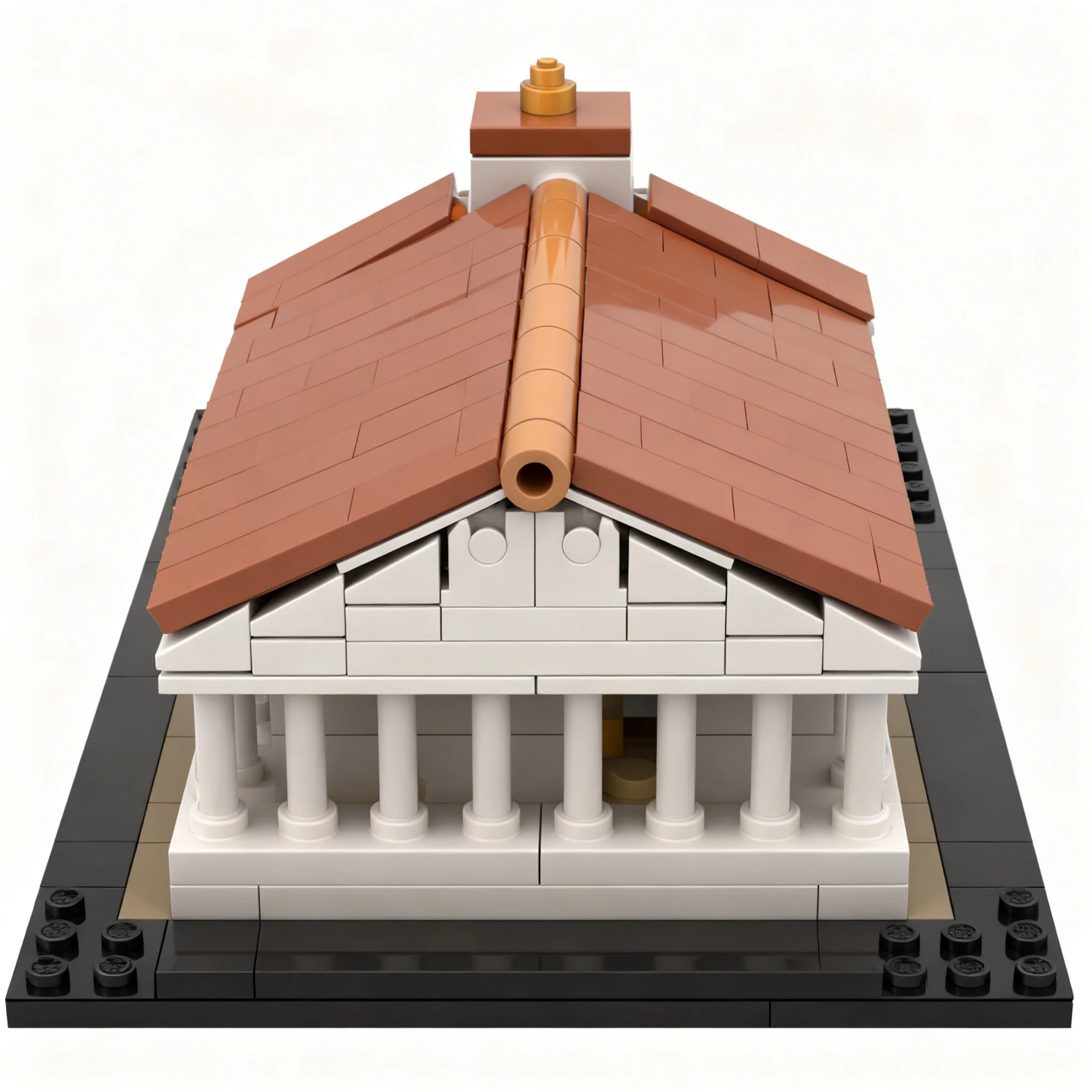 209pcs MOC Architecture Micro Roman Temple Model Christmas Gift Creative Assembly Project Office Desk Home Decor