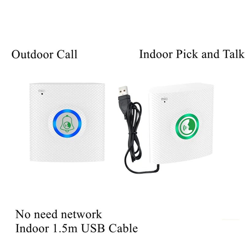 

ABHB-Wireless Long Distance Voice Intercom Full Duplex Door Phone Two Way Audio Doorbell Welcome Chime Elderly Bell