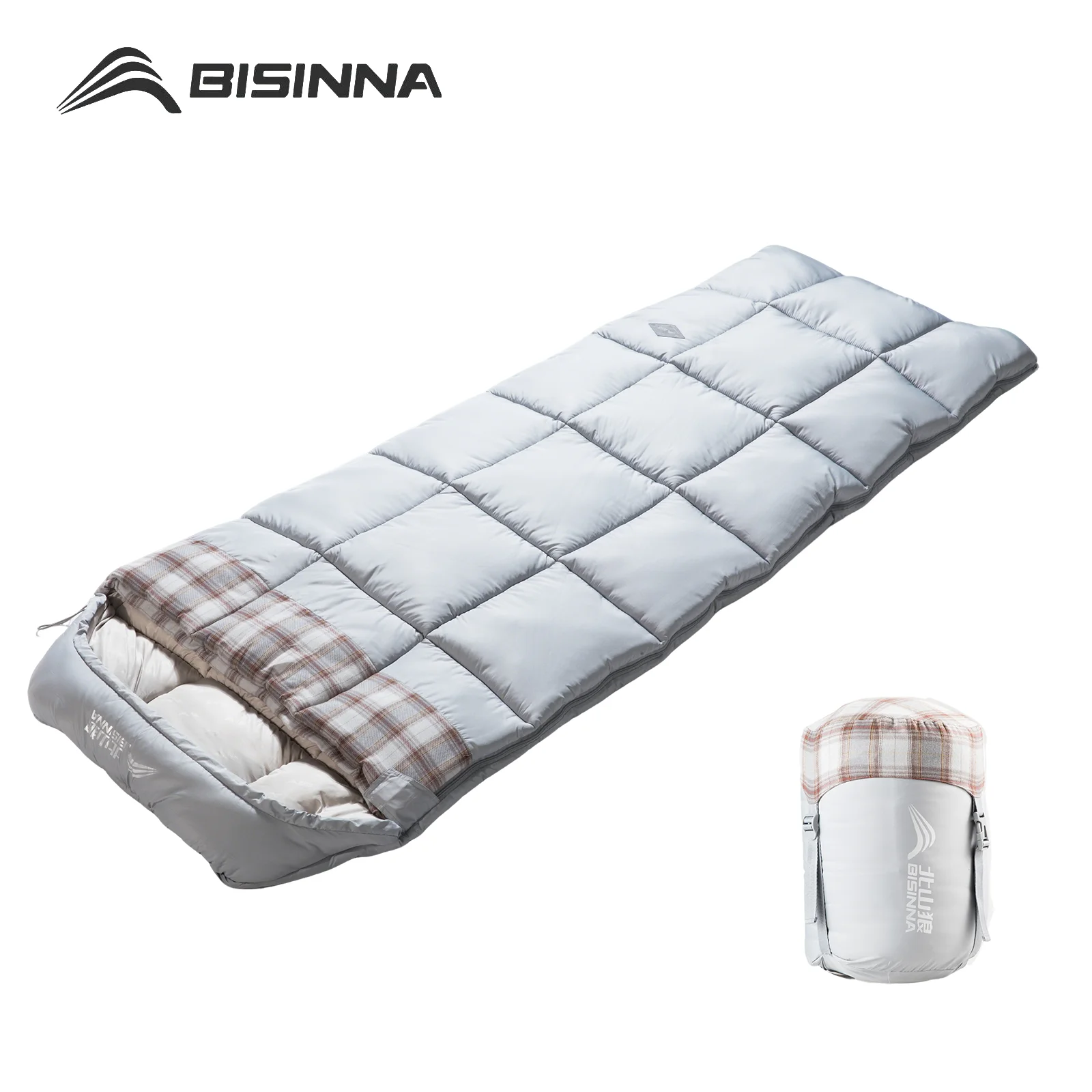 BISINNA Camping Sleeping Bag 3 Season Portable Connectable Envelope Sleeping Bag for Outdoor Hiking Travel