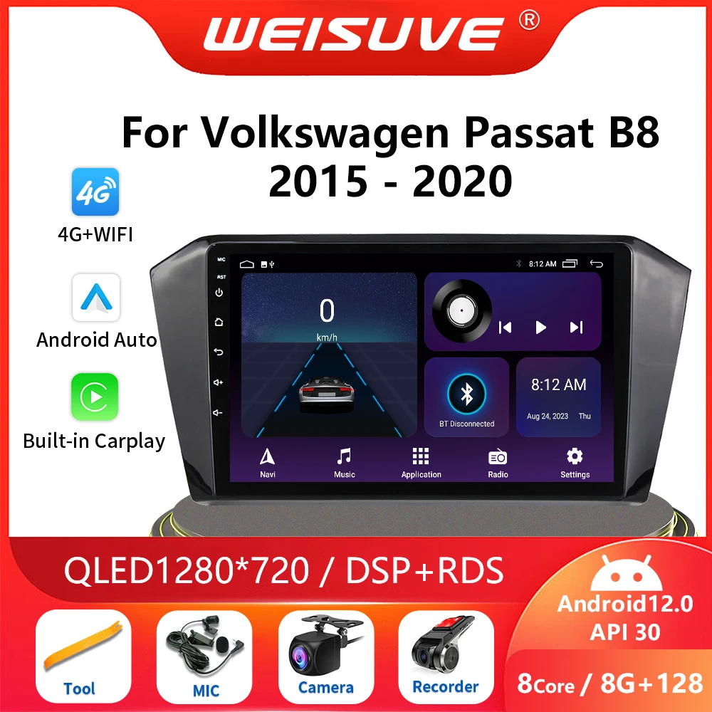 

2Din Android 13 For VW Volkswagen Passat B8 2015-2020 Car Radio Multimedia Video Player GPS Stereo AutoRadio Carplay DSP Wifi 4G