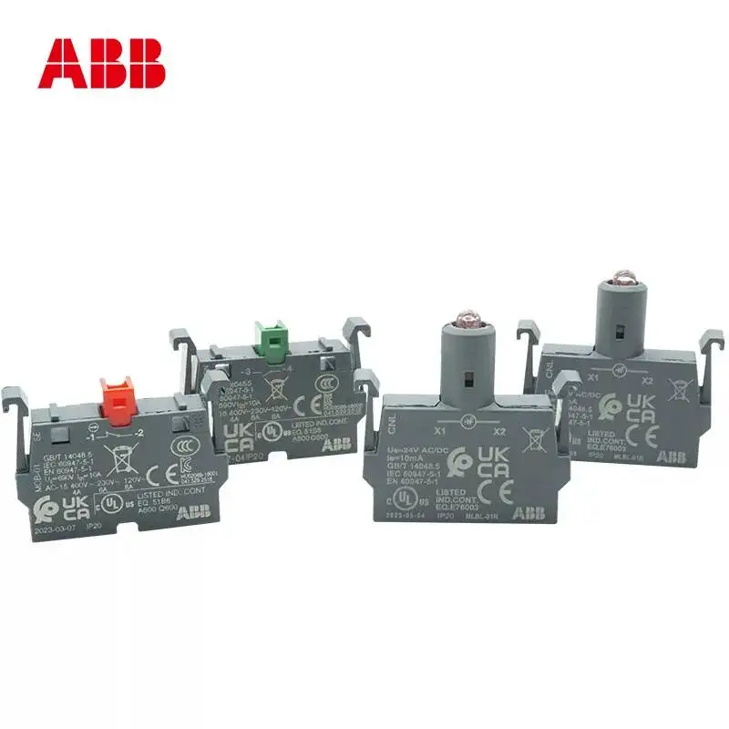 Abb Button Mcb-10 Open Normally Closed Contact Mcb-01 Base Mcbh-00D Lamp Mlbl-7G/R/Y