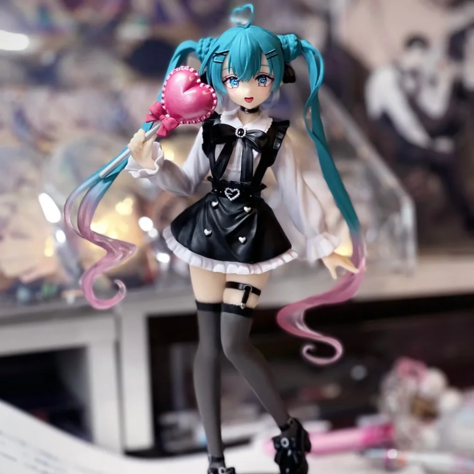 Hatsune Miku Fashion Figure – Subculture Style PVC Collectible Statue with Heart Lollipop, Anime Character Figurine for Des view 4