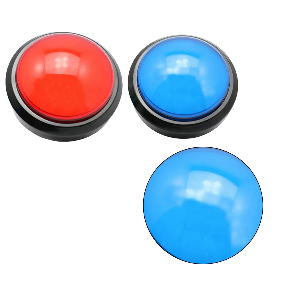 

2Pcs Game Answer Buzzer Electronic Responder Big Buttons Red Blue Quick Response Button for Competition Interactive