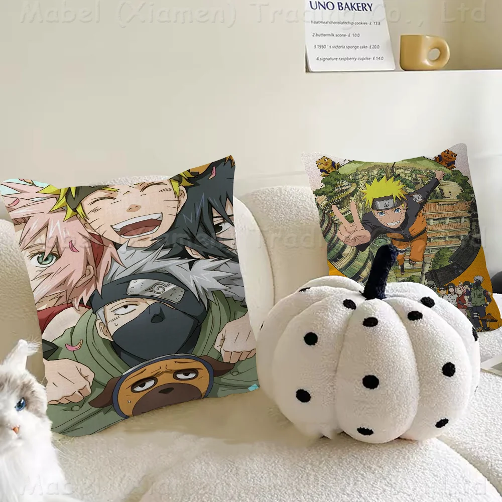 Anime N-Narutos Classic Vintage Pillow Gifts Home Office Furnishings Bedroom Sofa Car Cushion Cover Case 45x45cm