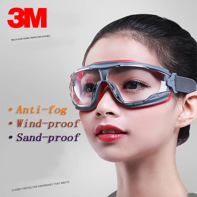 3M GA501 Anti-Fog Safety Goggles Anti-Dust and Wind Sand Against Liquid Splash Goggles Anti-Impact Labor Protective Glasses