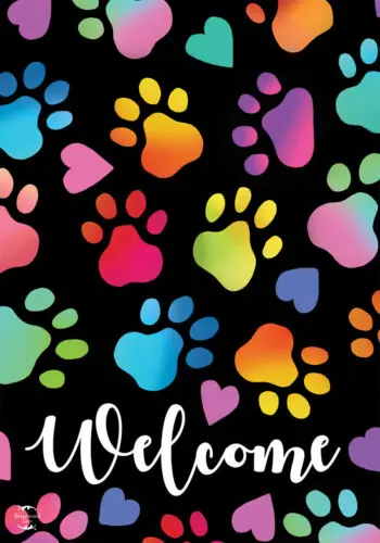 Briarwood Lane Rainbow Pawprints Welcome Garden Flag