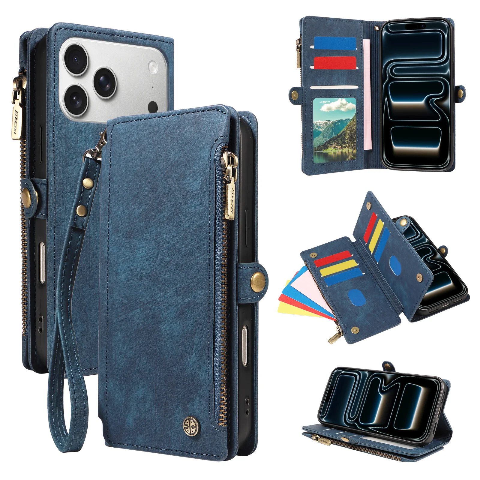PU-Leder Handyhülle für Samsung Galaxy S26 S25 S24 S23 S21 S20 FE Plus mit Kartenfächern Magnetischer Flip RFID-Blockierender Brieftaschen-Cover