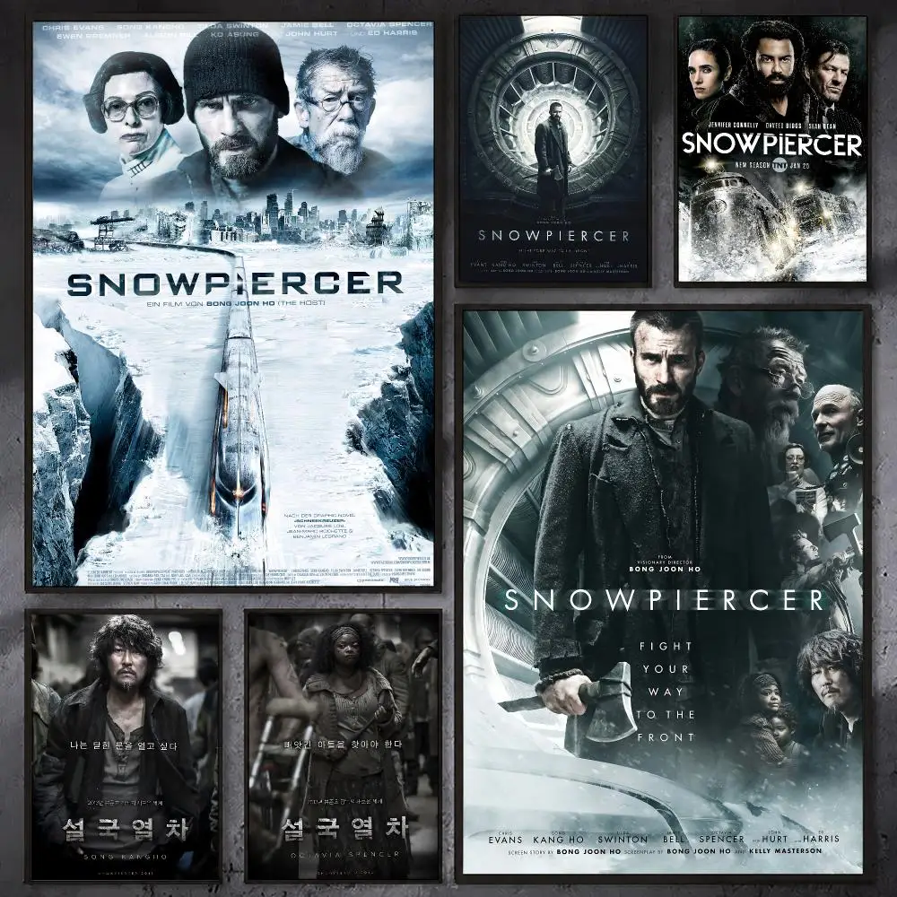 S-Snowpiercer Movie Poster Waterproof Sticky Wall Art Print For Bedroom Living Room Hallway Bar Home Decor