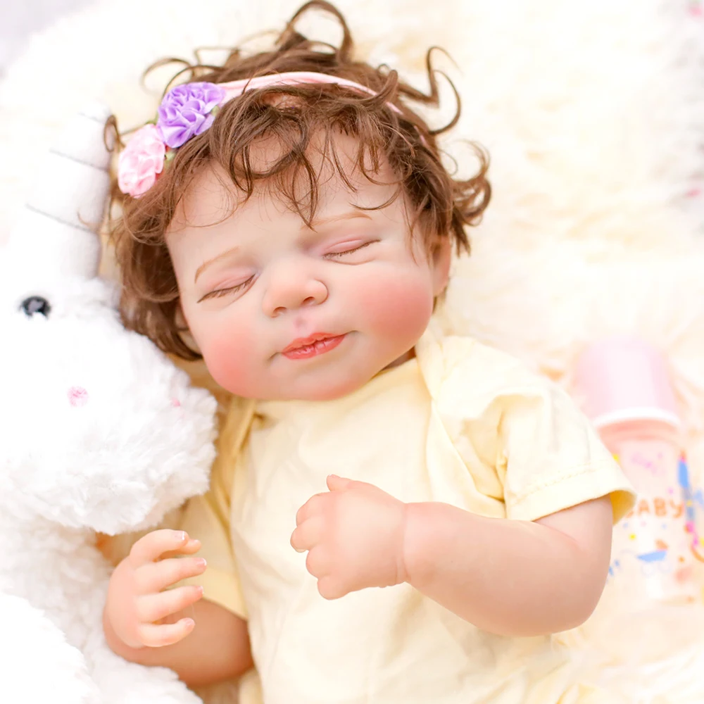 18 pollici Pascale Full Body Reborn Baby Girl Neonato Bambola Realistica Peluche Bambino Strati Multipli Pittura Pelle 3D con Capelli Radicati