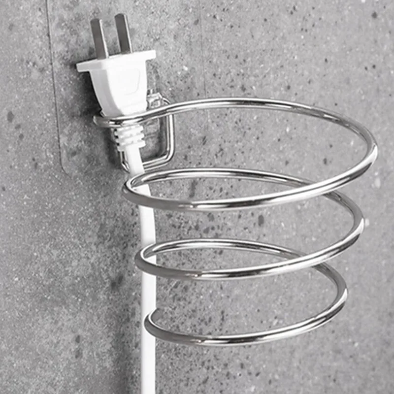 New Spiral Wall Mounted Hair Dryer Storage Organizer Rack Holder Hanger Using In Bathroom Salon Stylist Tool Drier Organizer
