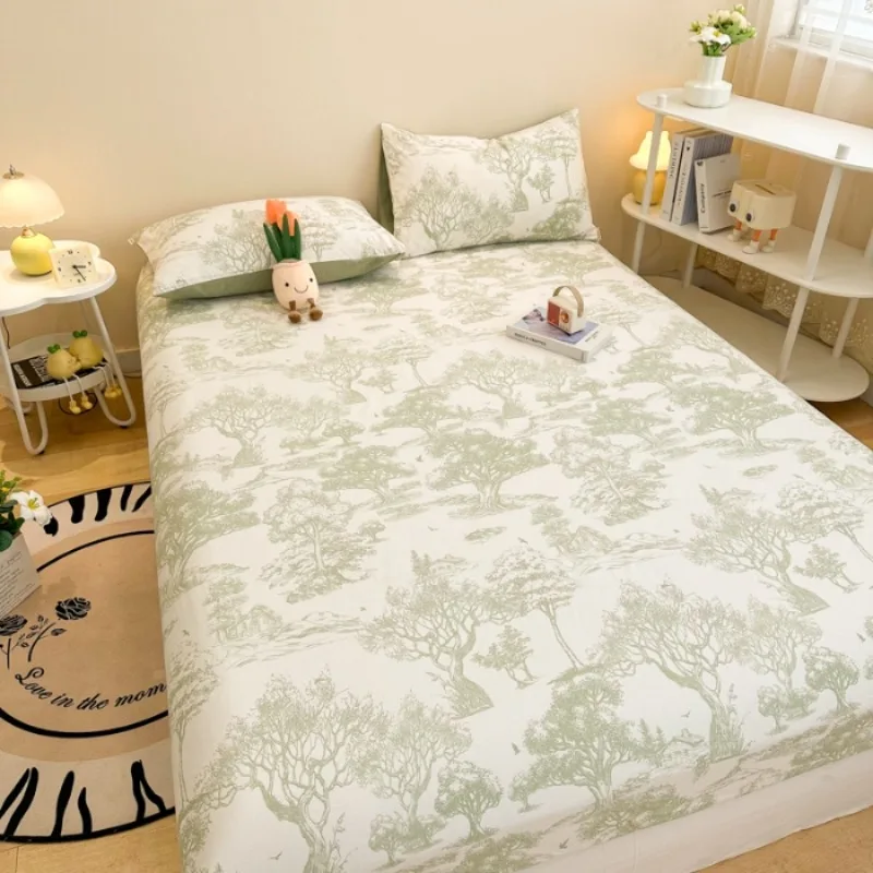 

2025 spring and summer A version printing pure cotton cotton abraded single bed hat delicate and soft 360 degrees all-inclusive