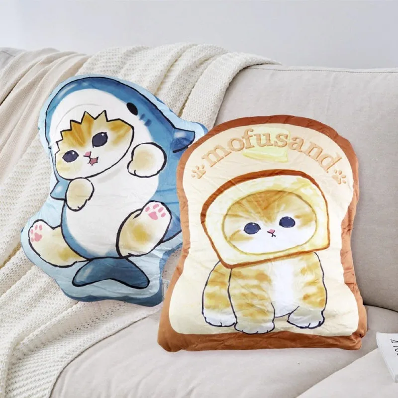 

Mofusand Cute Cartoon 3D Irregular Special Shaped Plush Throw Pillow Soft Fluffy Adorable Back Support Cushion Waist Pillow