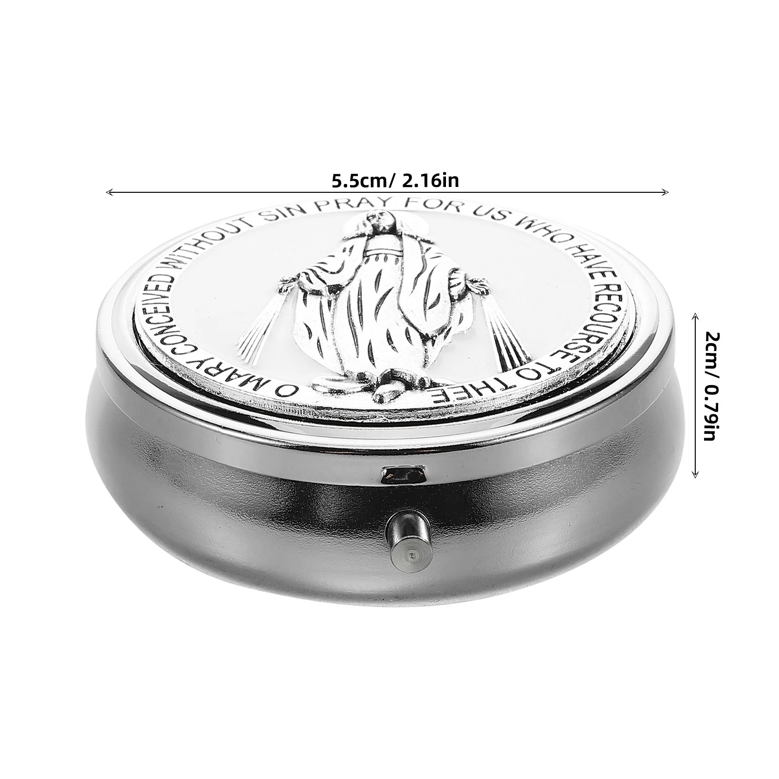 Vintage Rosary Keepsake Metal Box Compact Portable Jewelry Storage Organizer Necklace Holder Decorative Trinket Display Case