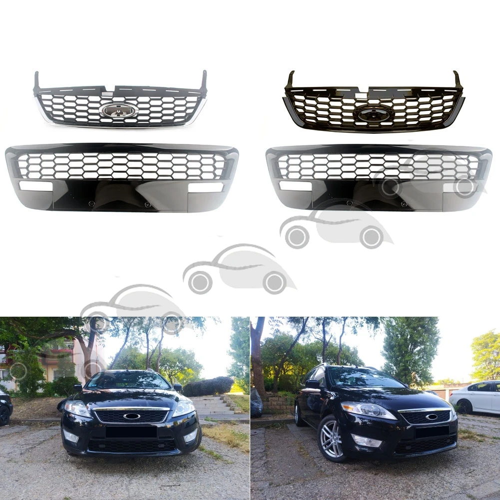 Front Racing Facelift Upper Lower Grilles Fit For Ford Mondeo 2007 2008 2009 2010