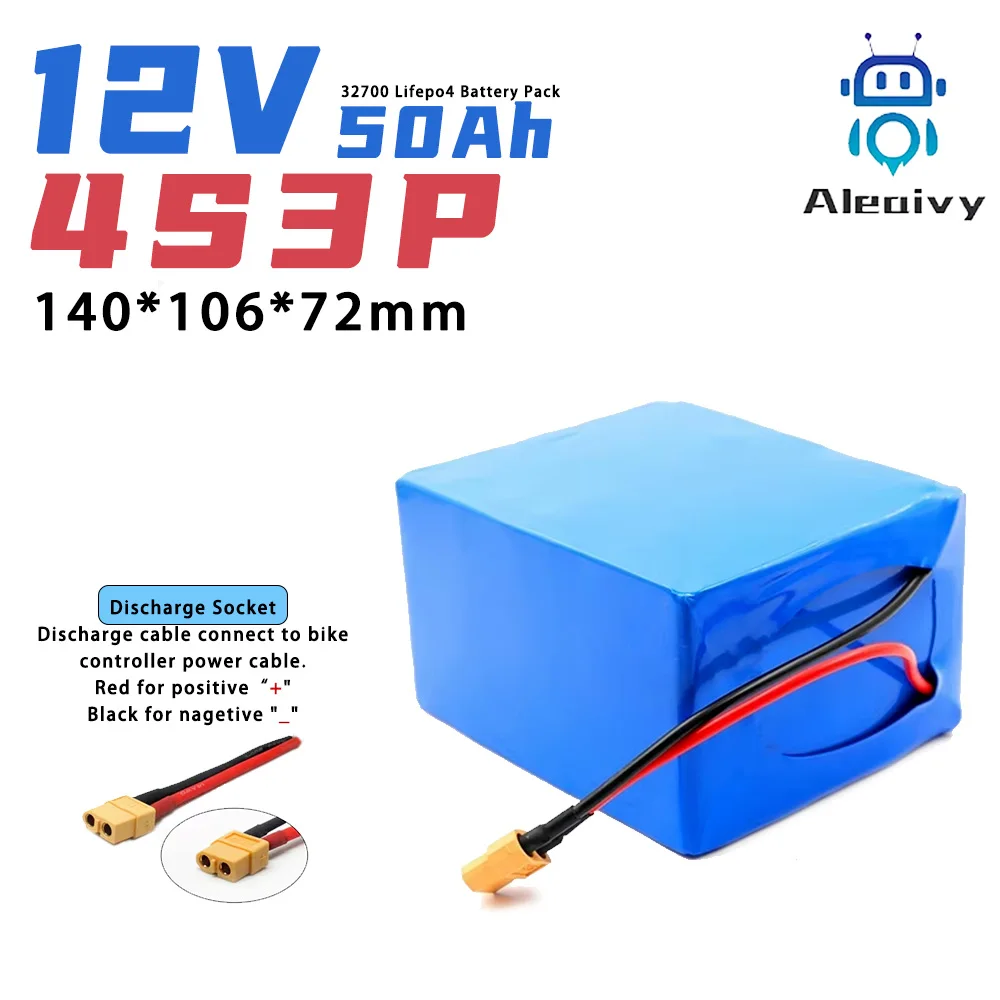 

Aleaivy 32700 LiFePO4 12.8V 50Ah Battery Pack 4S3P with 40A BMS with for Boats, Solar, Uninterrupted Power Supply,4000+ Cycles