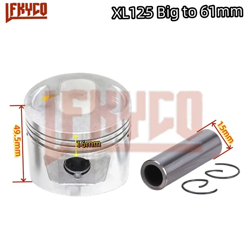 Motorcycle 56.5mm/61mm Engine Parts Cylinder Kit Motor for Honda CB125S CL125S XL125 SL125 CB CL XL SL 125 125S 1976-1985 Block