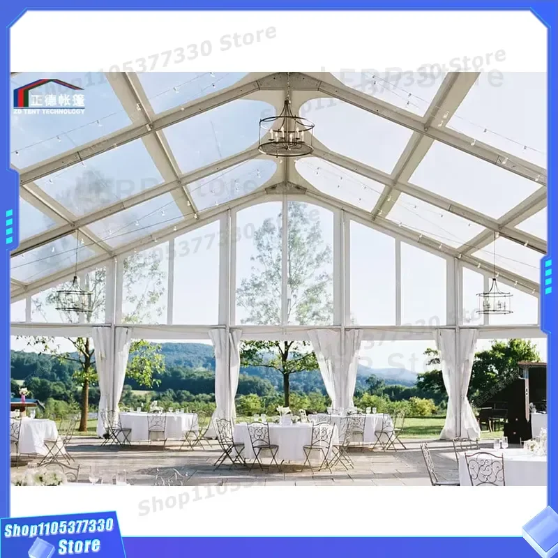 Haoteer P0016 30 sqm outdoor camping party wedding hut tent 4x8 size PVDF/PVC fabric, aluminum frame, weatherproof and - view 5