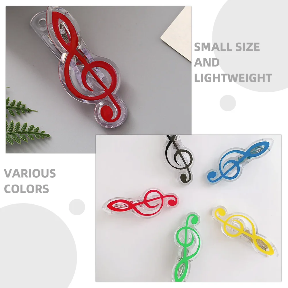 10 Pcs Note Clip Music Paper Stand Clips Supply Holder Book Colorful Musical Themed Decorative Notes